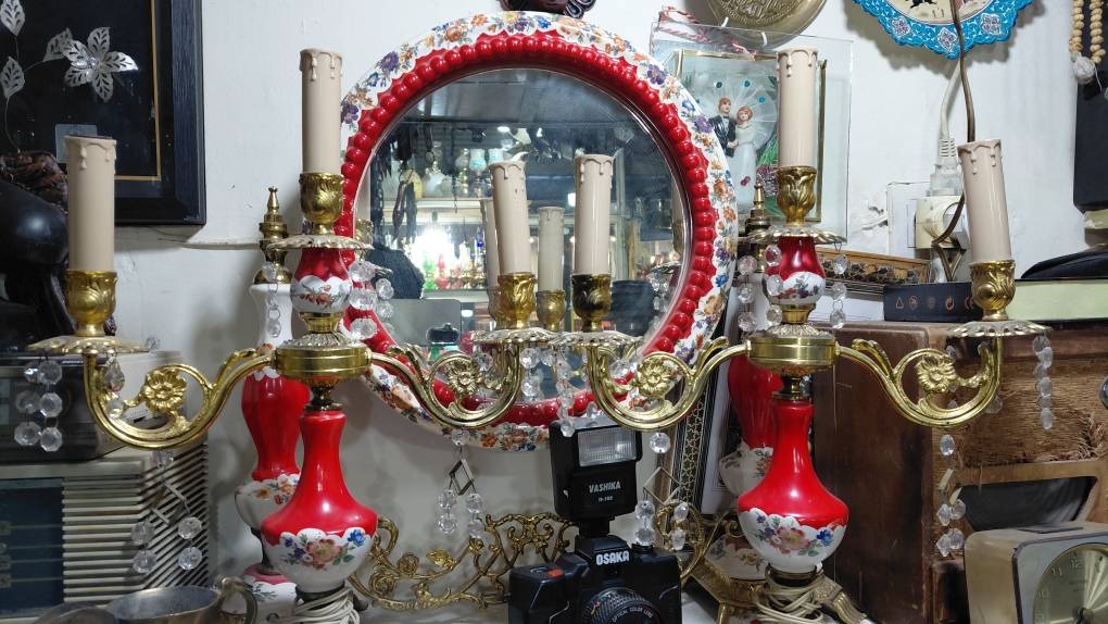 آینه و شمعدان سرامیکی