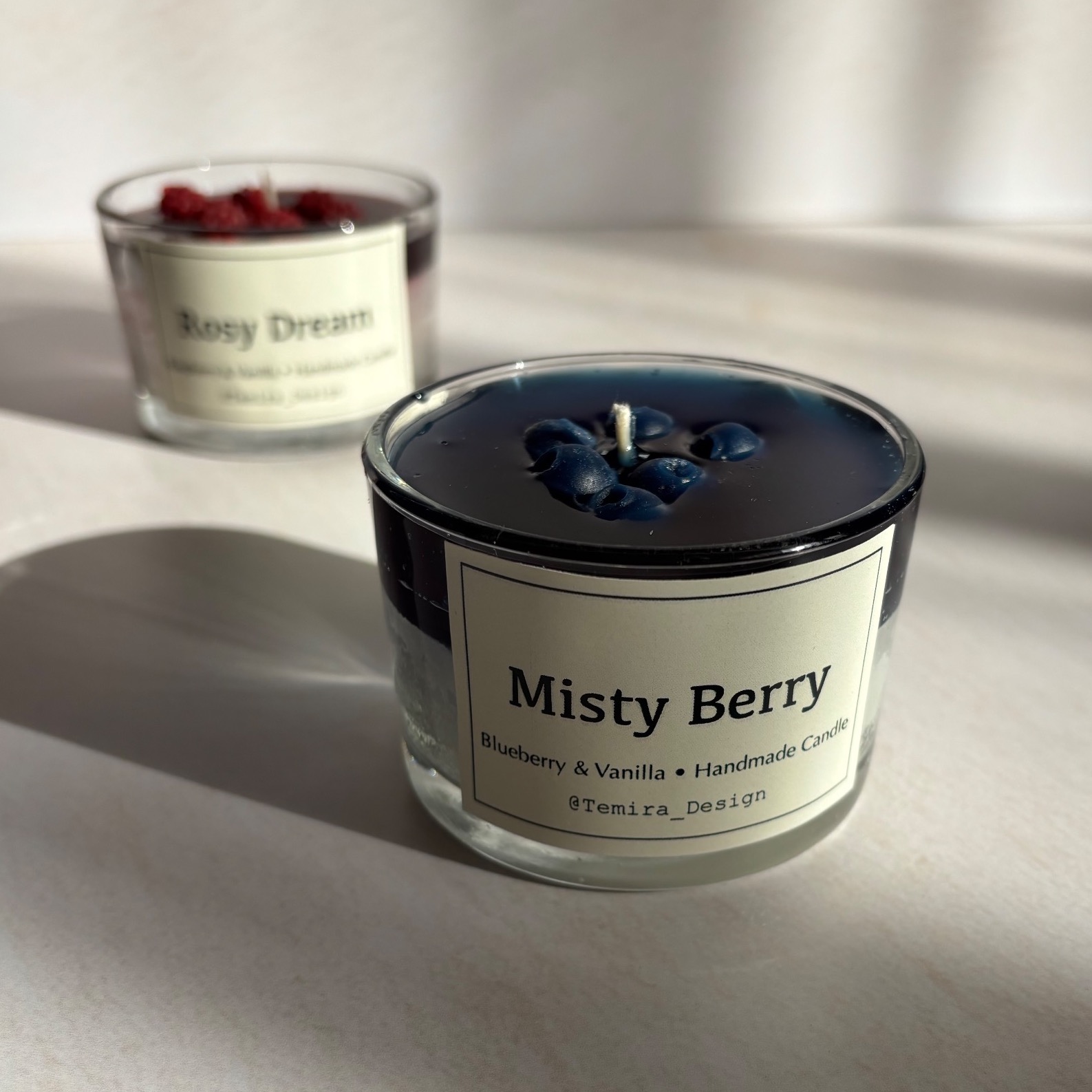 شمع طرح دسر بلوبری و رزبری