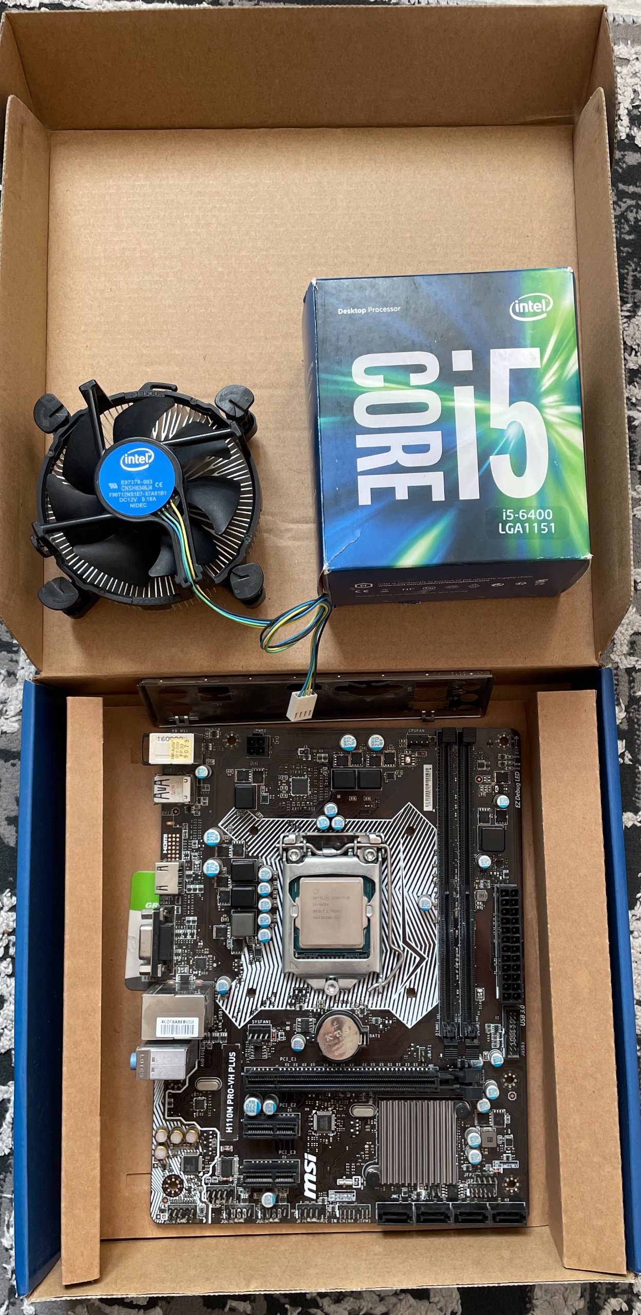 باندل مادربرد H110M PRO-VHL و Cpu I5 6400 با فن