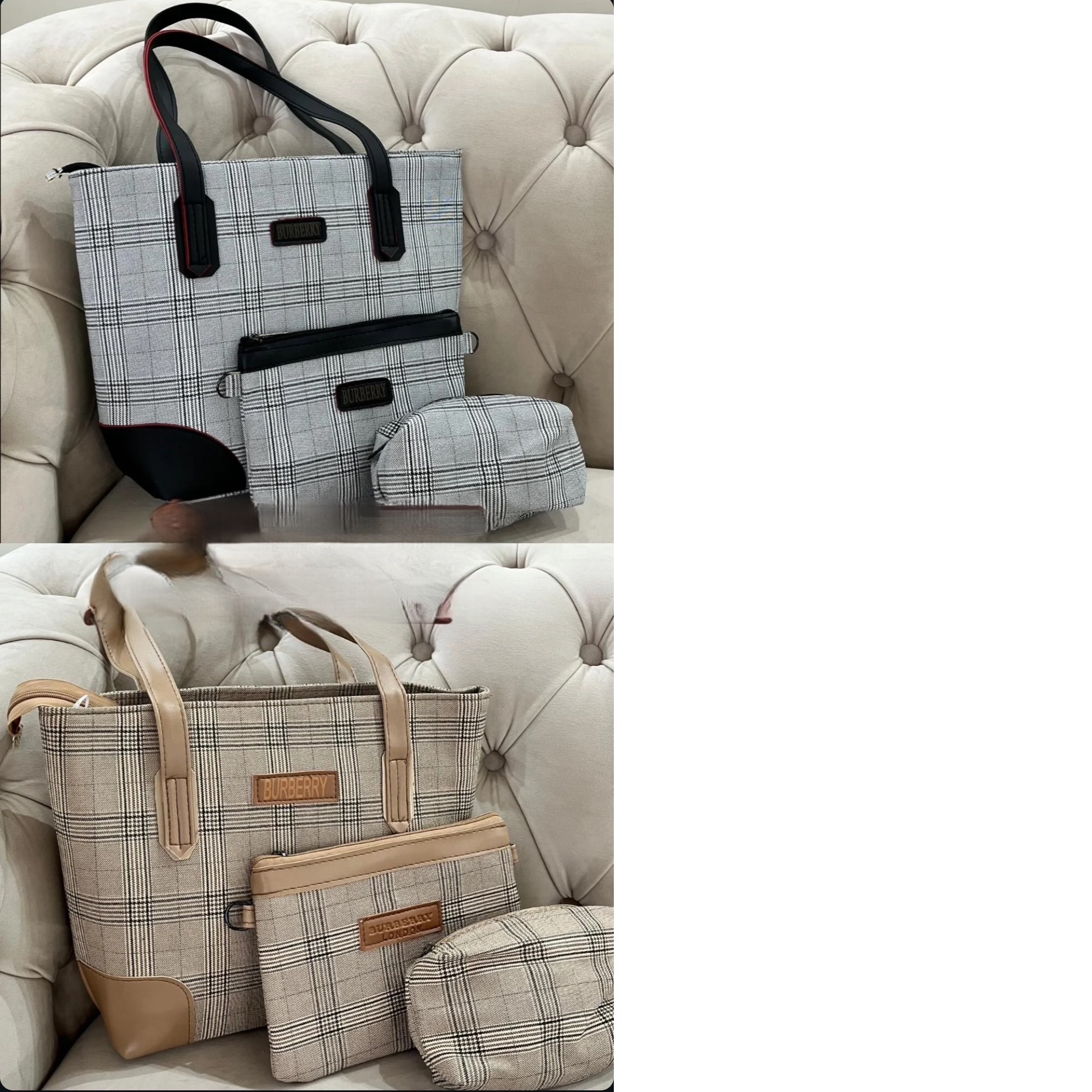 کیف سه تیکه چهارخانه