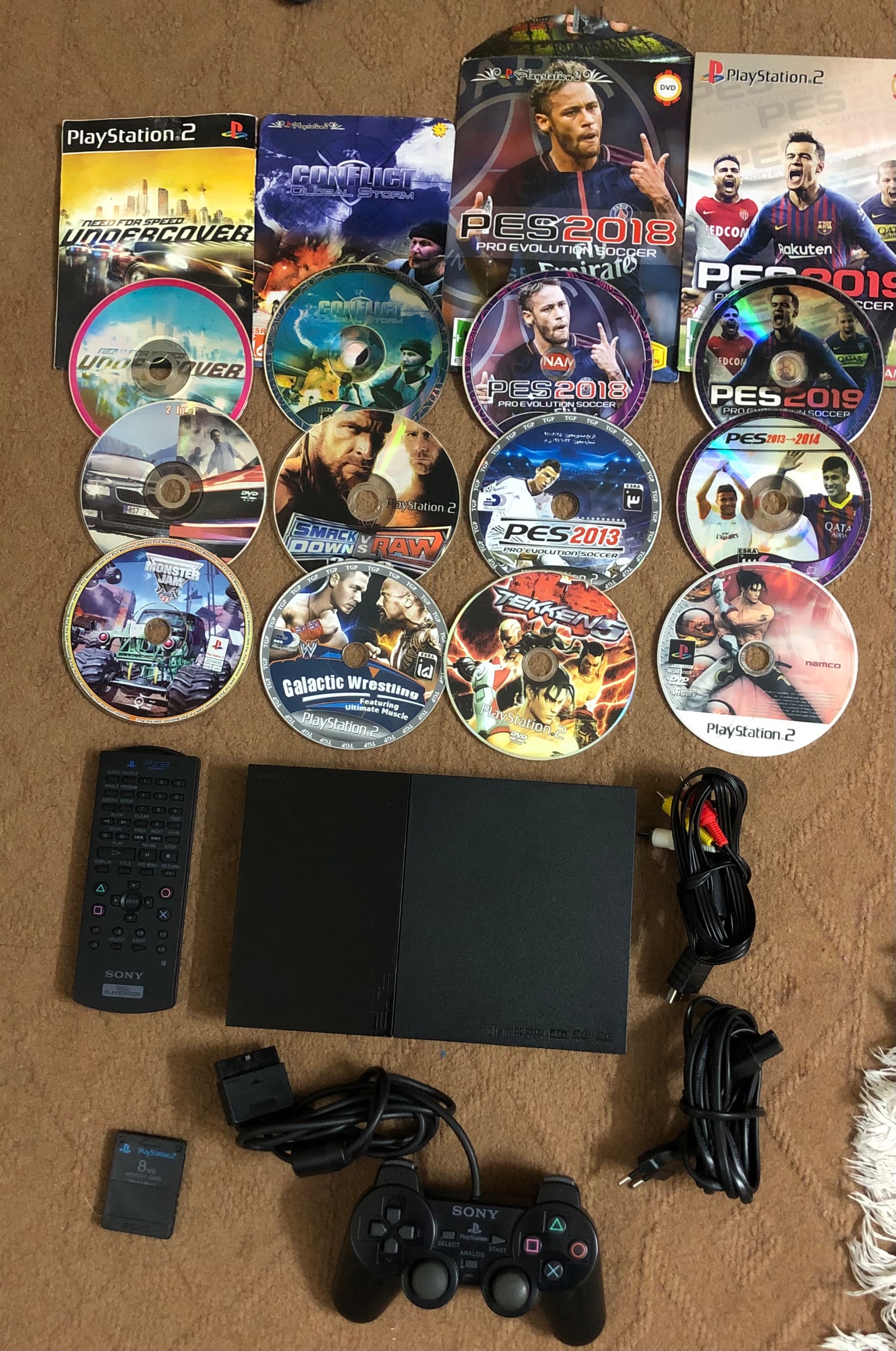 کنسول بازی ps2 با تمام لوازم