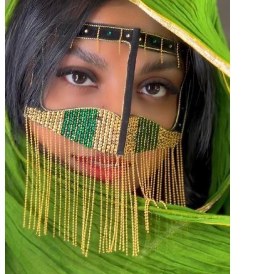 نقاب دختر بندری نگیندار اویزدار