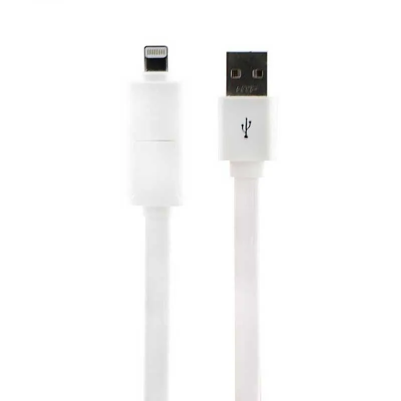 کابل شارژ 2 سر Flat 2 in 1 1m