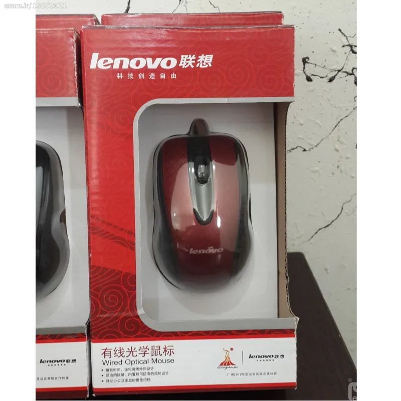 موس سیم دار لنوو Lenovo رنگ قرمز