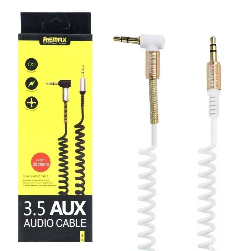کابل فنری یک سر Remax P-16 AUX 1m L