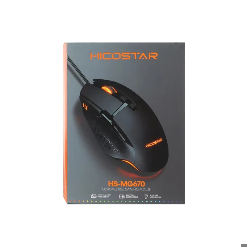 ماوس با سیم گیمینگ Hicostar مدل HS-MG670