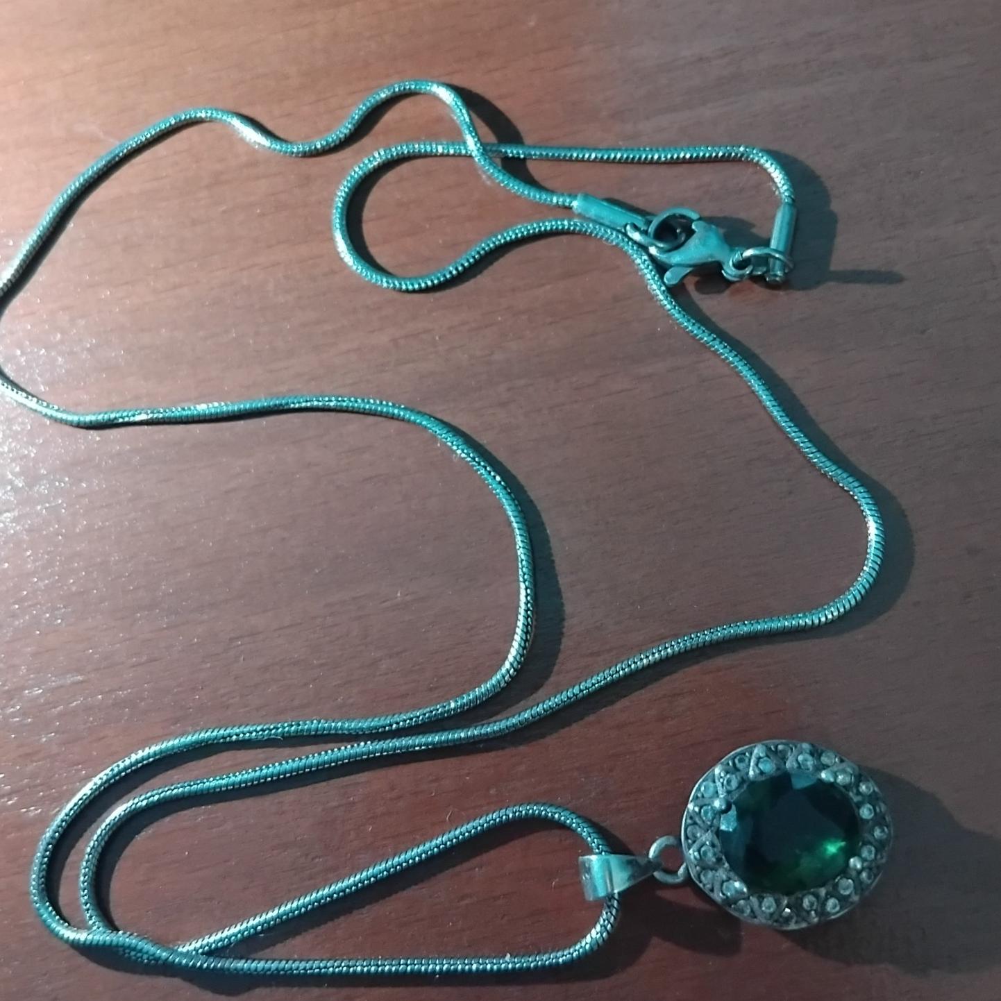 گردنبند زمرد نقره