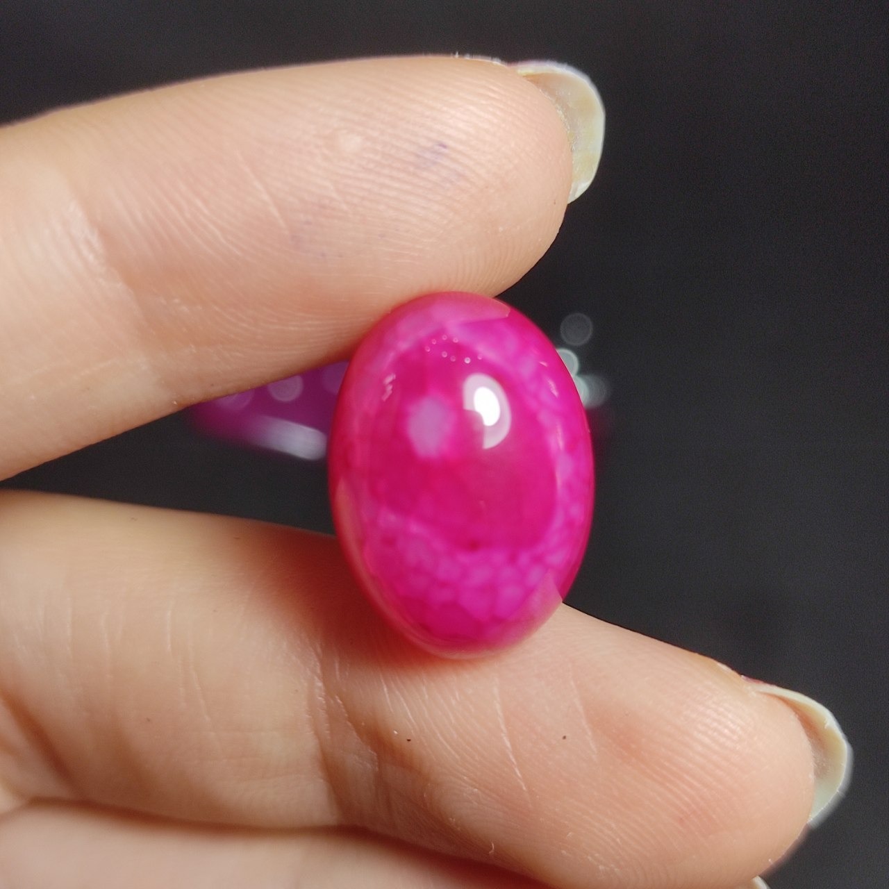 نگین سنگ عقیق صورتی دراگون معدنی کد 10011