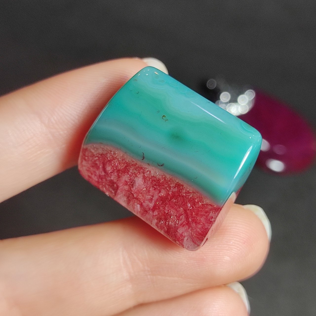 سنگ عقیق ژئودی هندوانه ای معدنی کد 10031