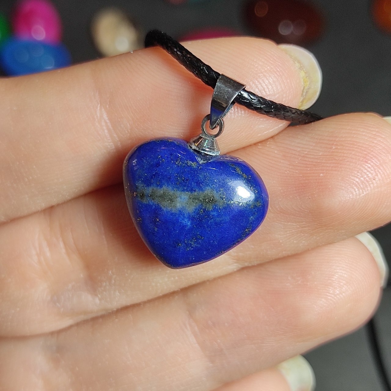  گردنبند سنگ لاجورد معدنی کد  10046