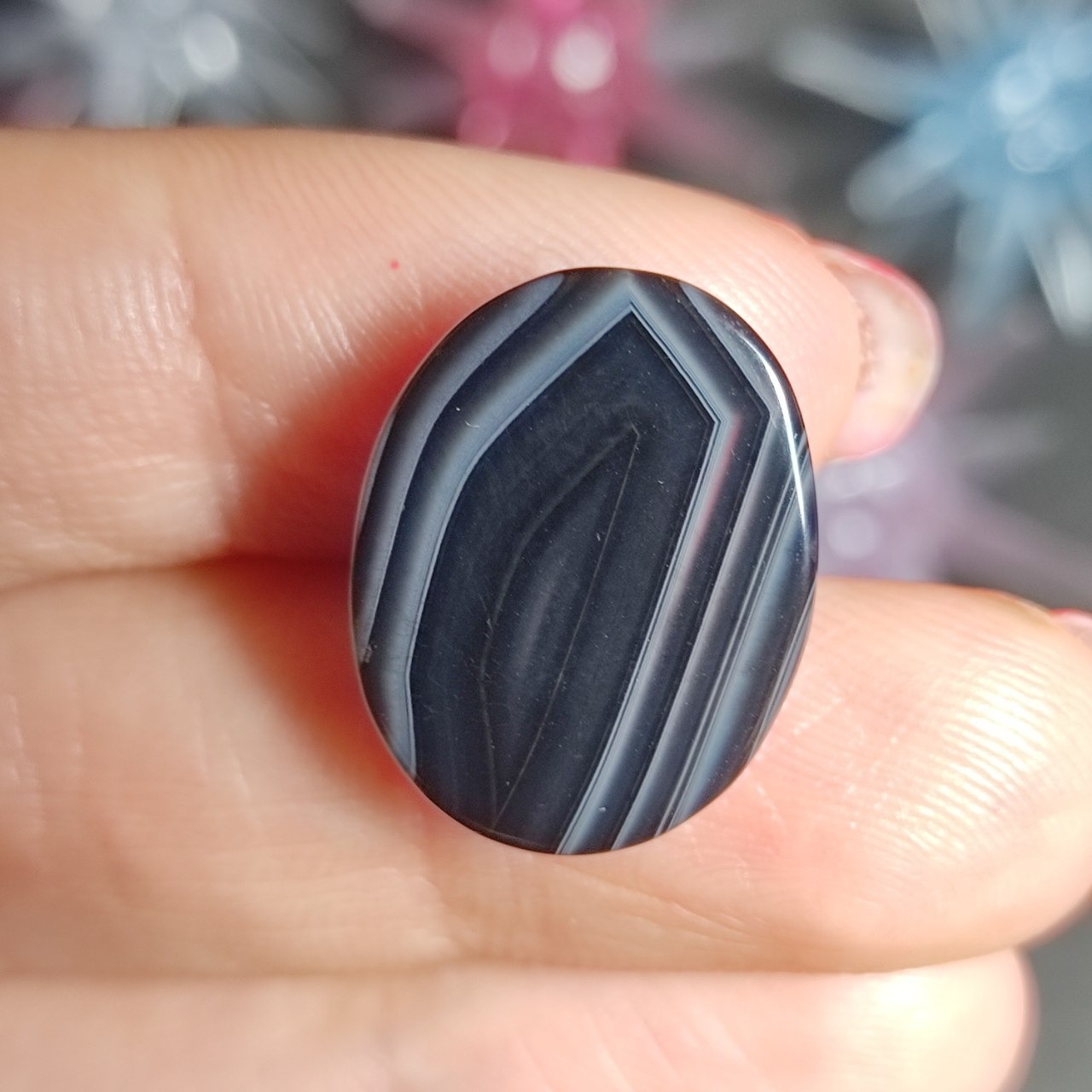 نگین سنگ اونیکس سلیمانی معدنی کد  10093