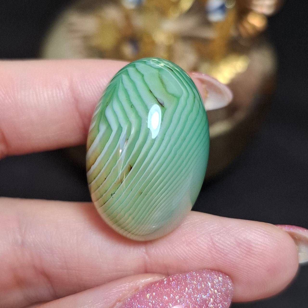 نگین سنگ عقیق پرچمی معدنی سلیمانی کد10430