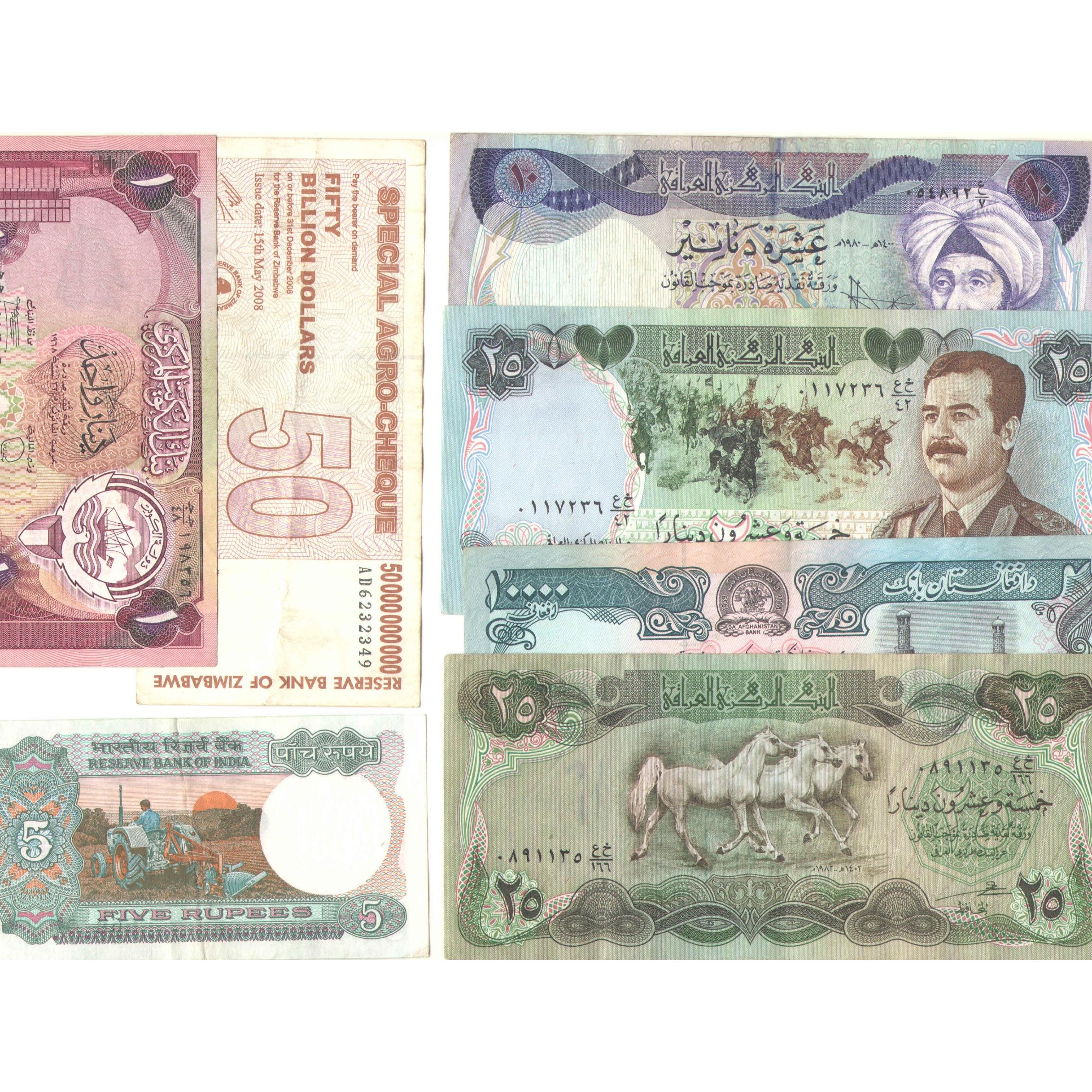 40 برگ اسکناس خارجی دست دوم بعضی در حد نو