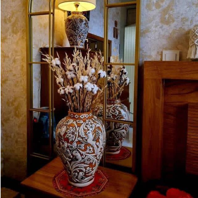گلدان و آباژور طرح برجسته