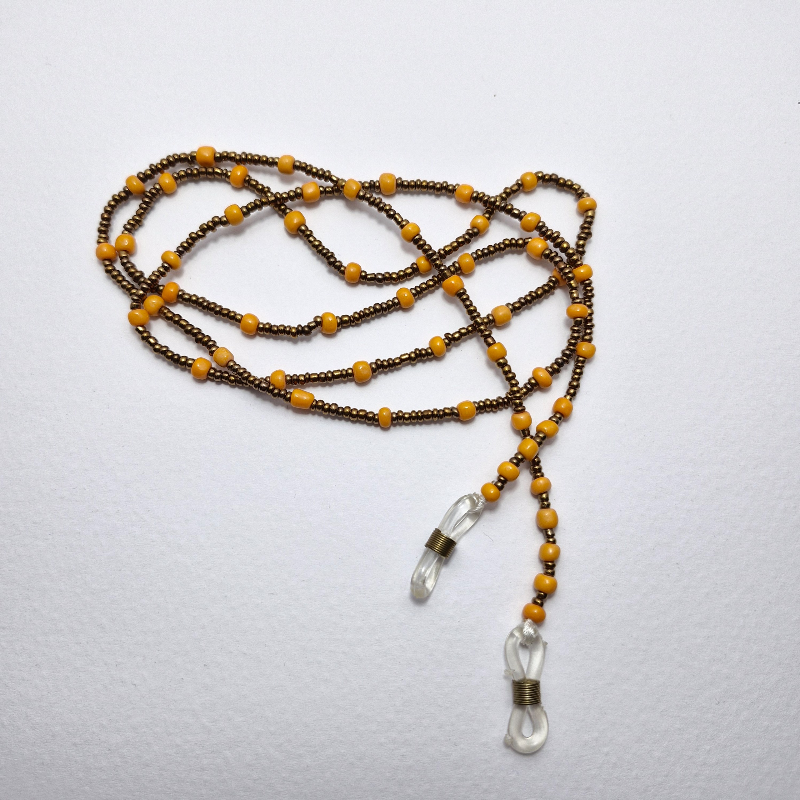 بند عینک منجوق طلایی برنزی و نارنجی مات