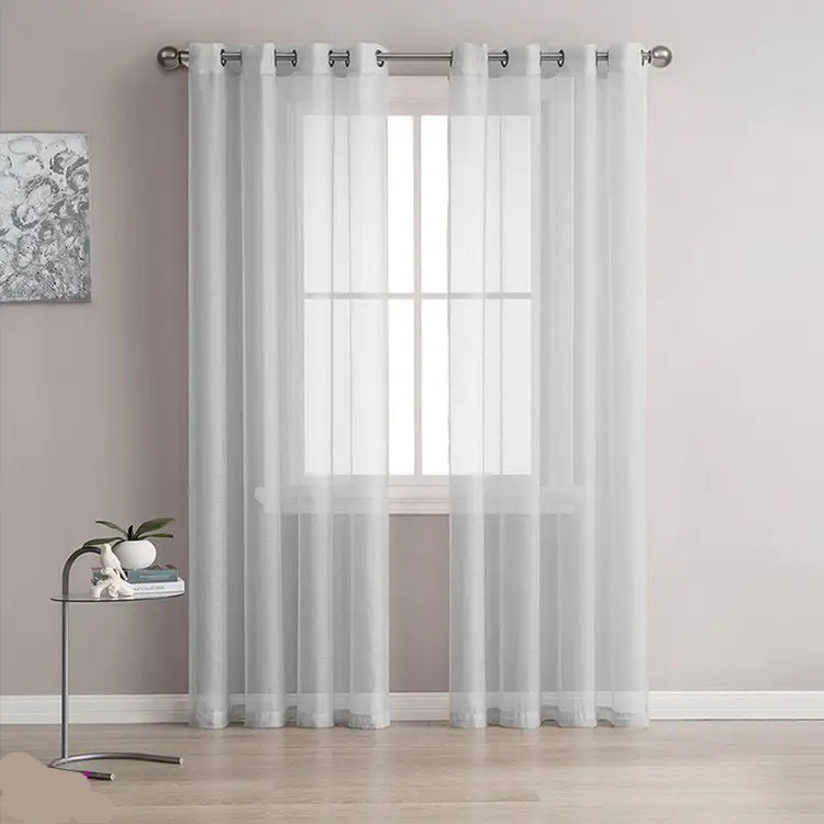 پرده حریر ساده آماده پانچ شده 150×280 سفید