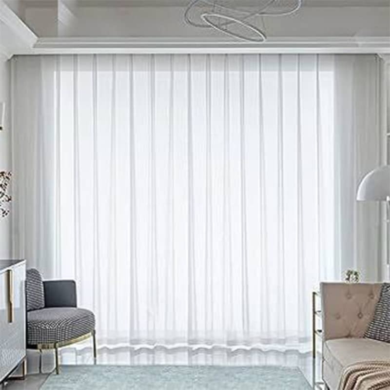 پرده حریر ساده مدل پلیسه سایز 150×280 رنگ شیری