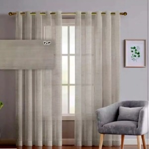 پرده حریر نازلی آماده پانچ شده 150×280 سفید