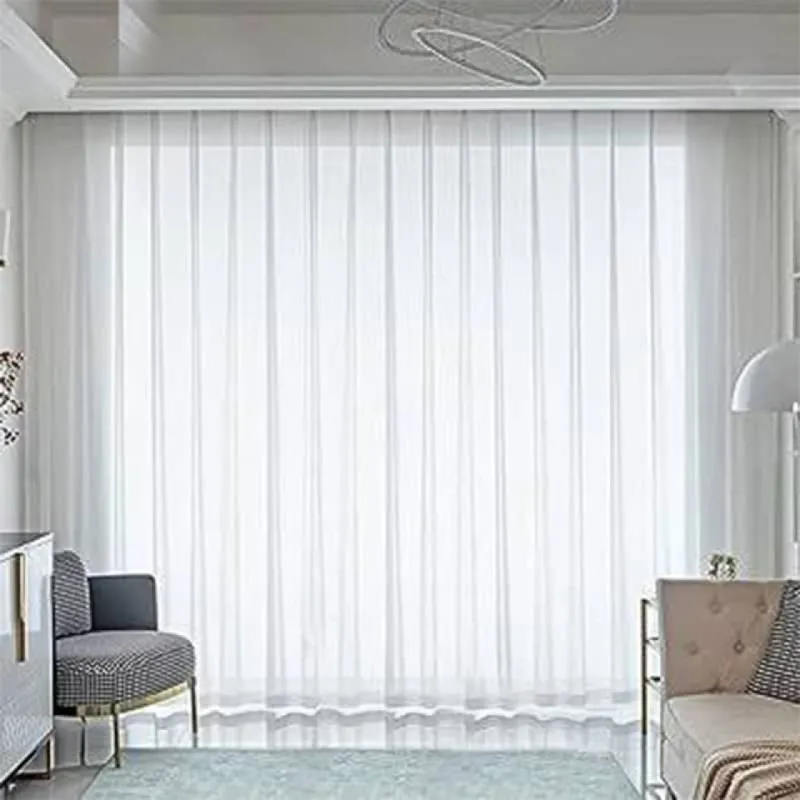 پرده حریر ساده مدل پلیسه سایز 150×280 رنگ سفید