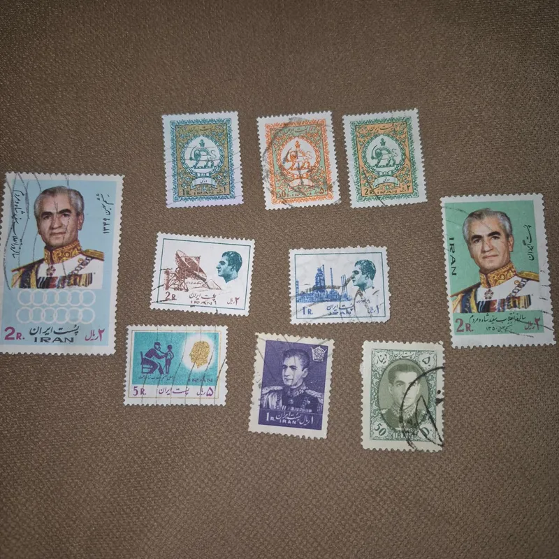 9 عدد تمبر کلکسیونی دهه 40 و 50 (توضیحات)