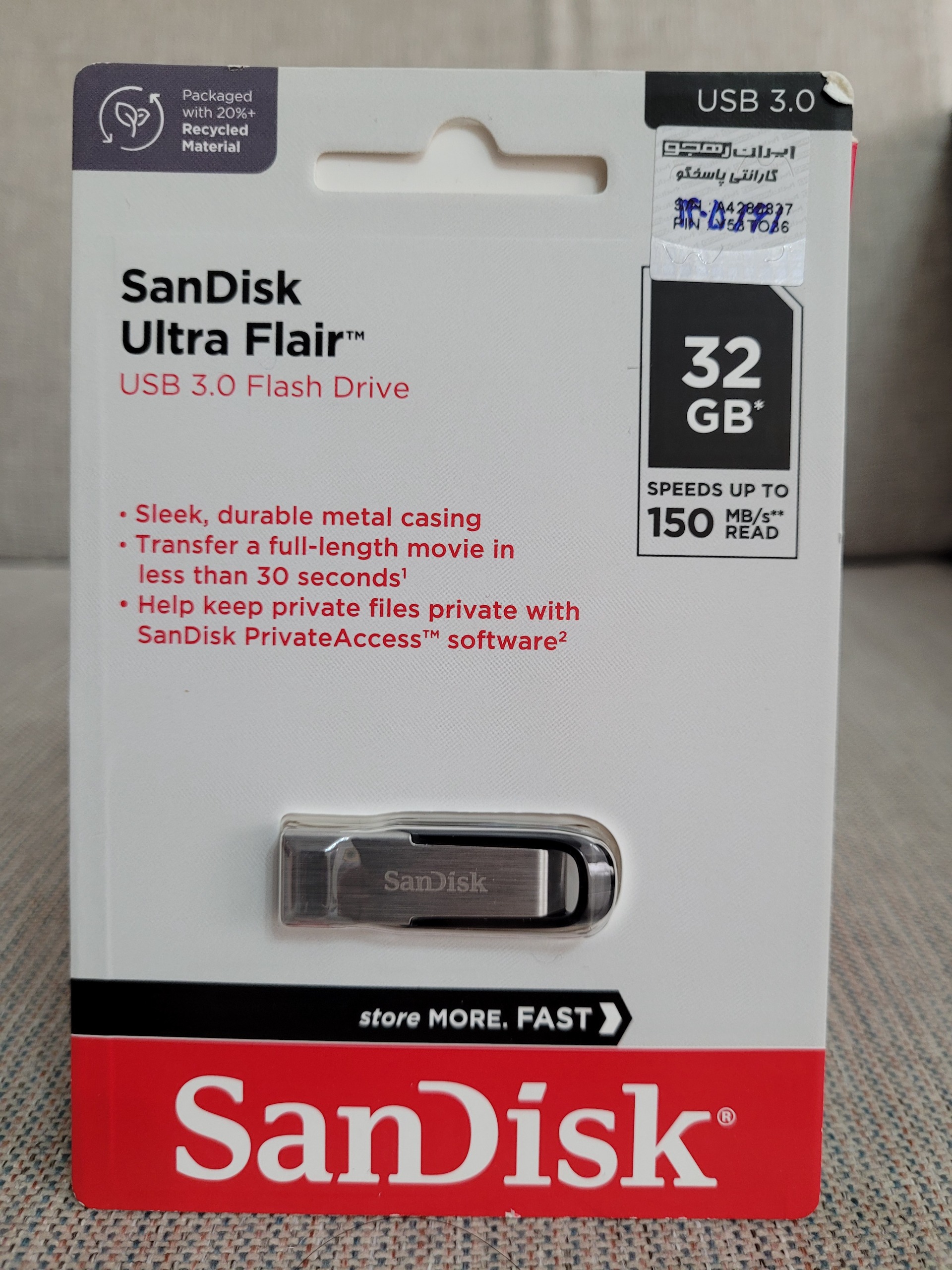 فلش سن دیسک مدل Ultra Flair CZ73 ظرفیت 32GB