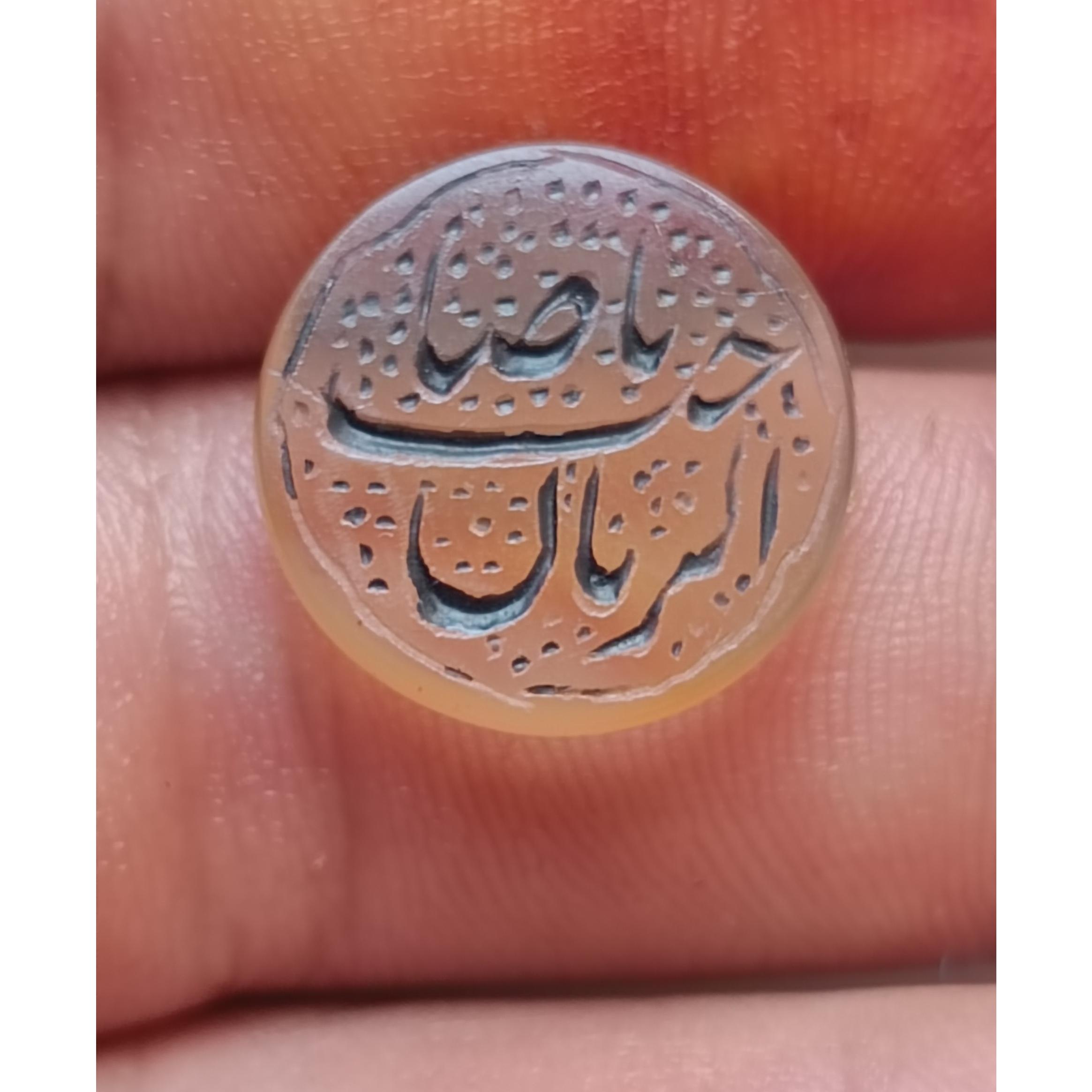 سنگ نگین عقیق آیه دار یا صاحب زمان بسیار زیبا