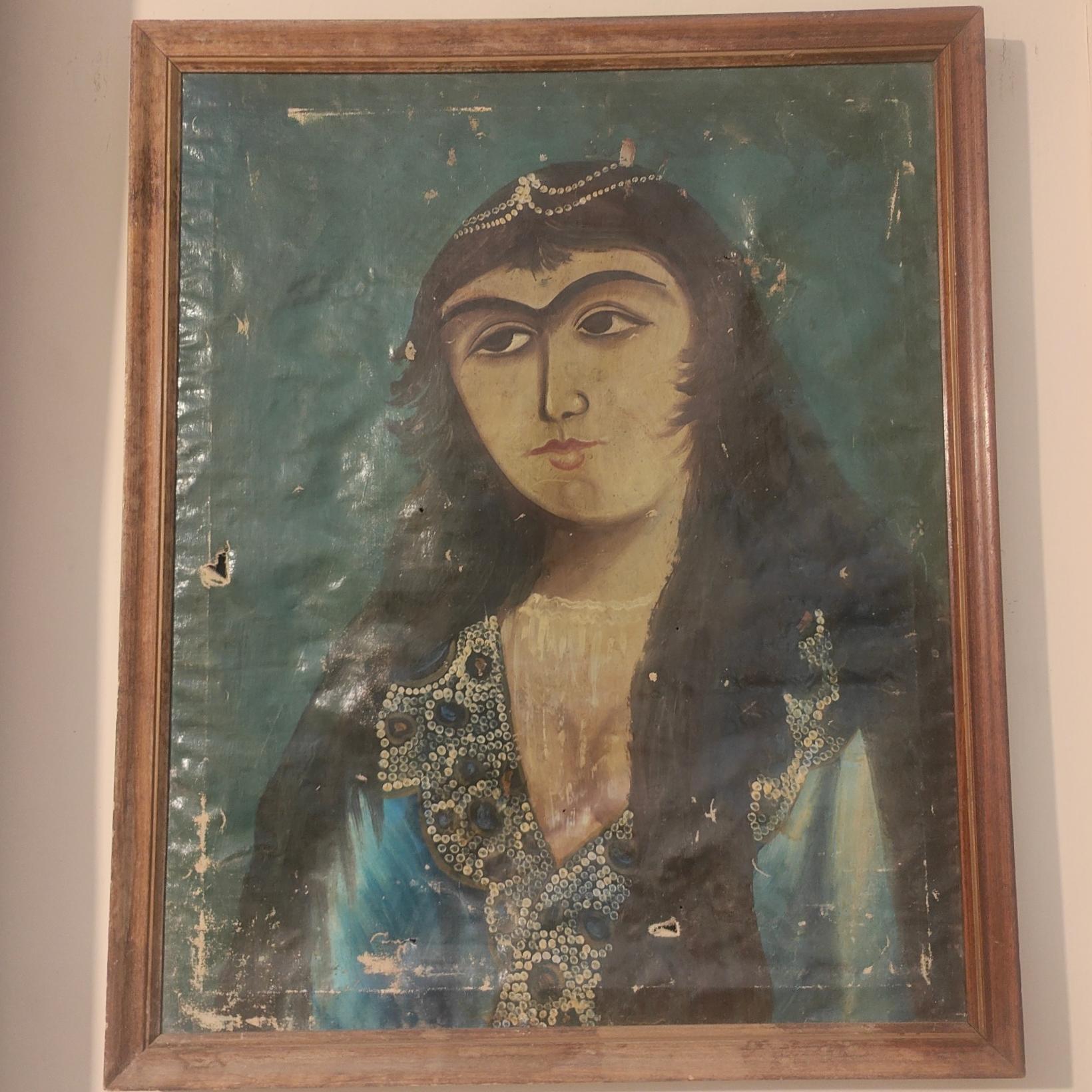 نقاشی کهنه زن قاجاری