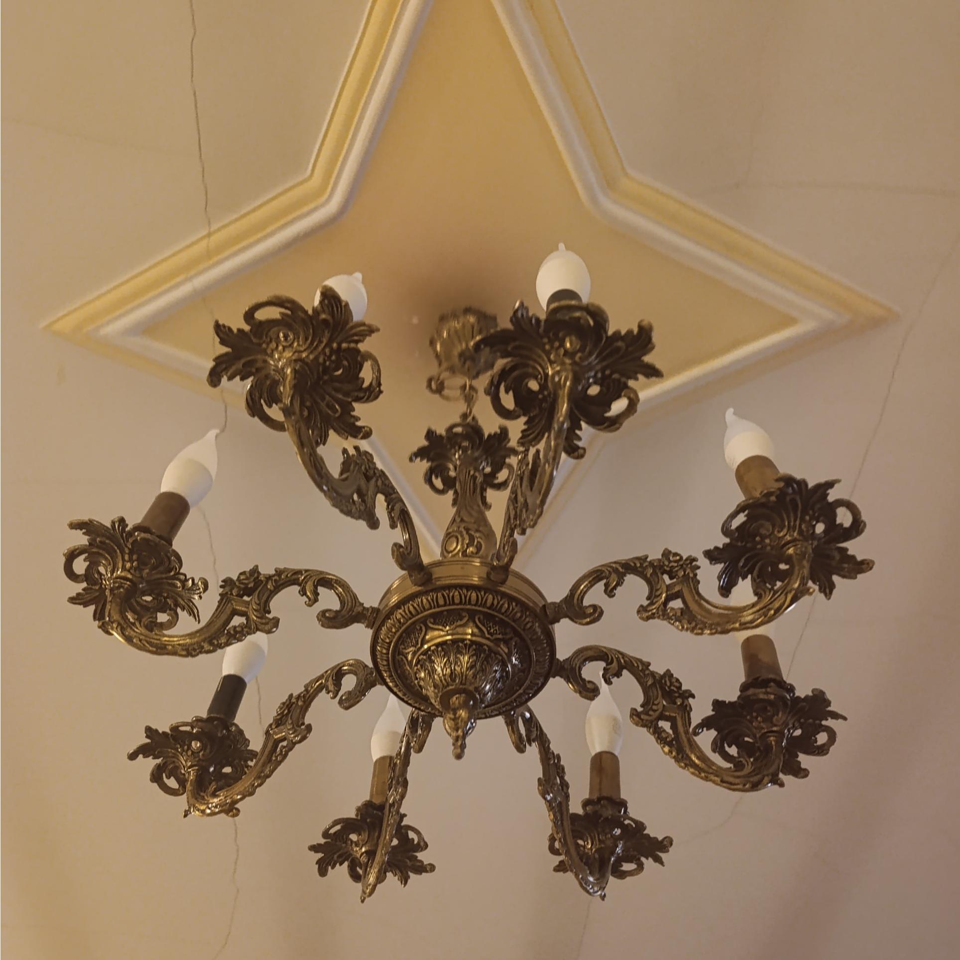 لوستر 8 و 5 شاخه برنجی قدیمی