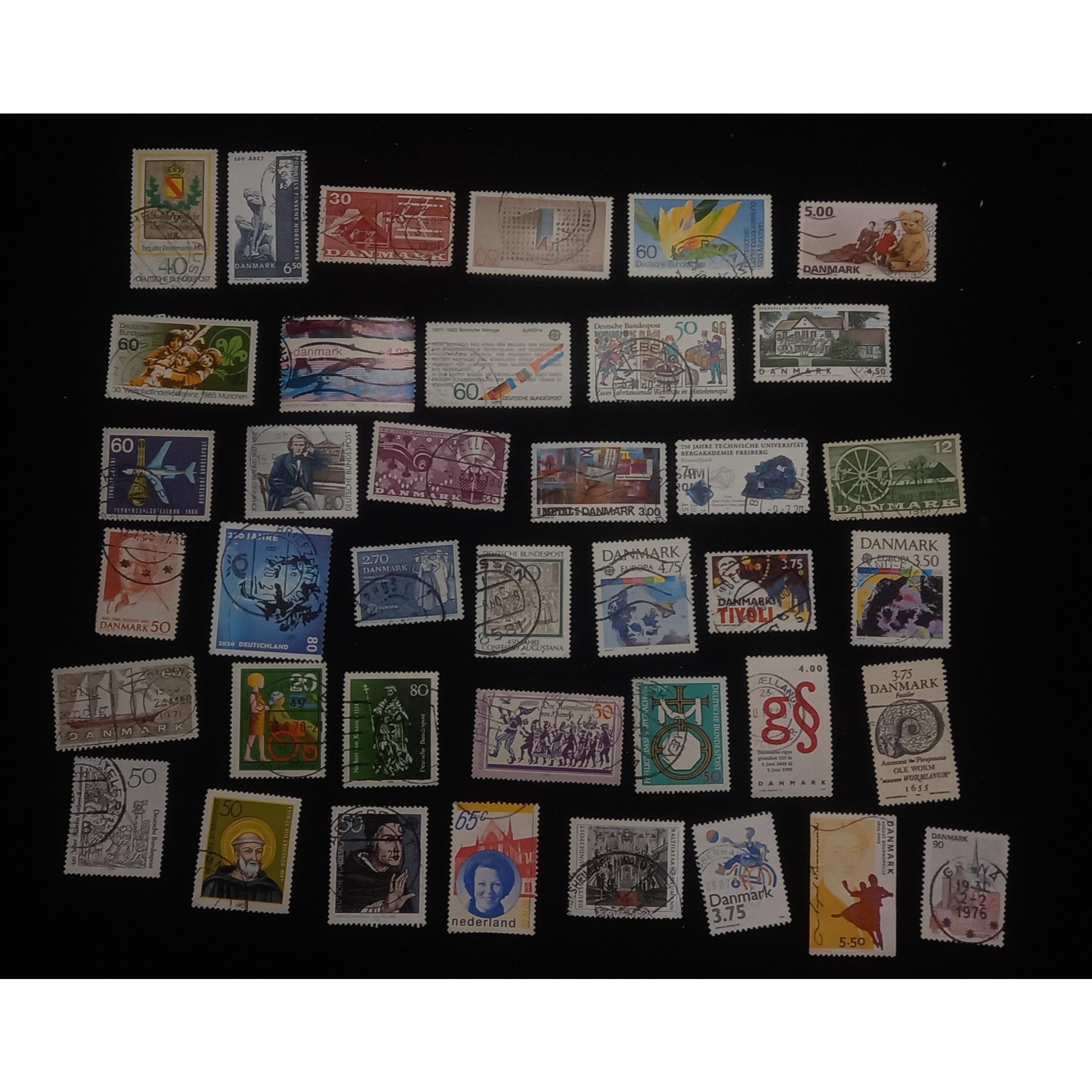 39 عدد تمبر اروپایی بسیار زیبا بدون تکرار