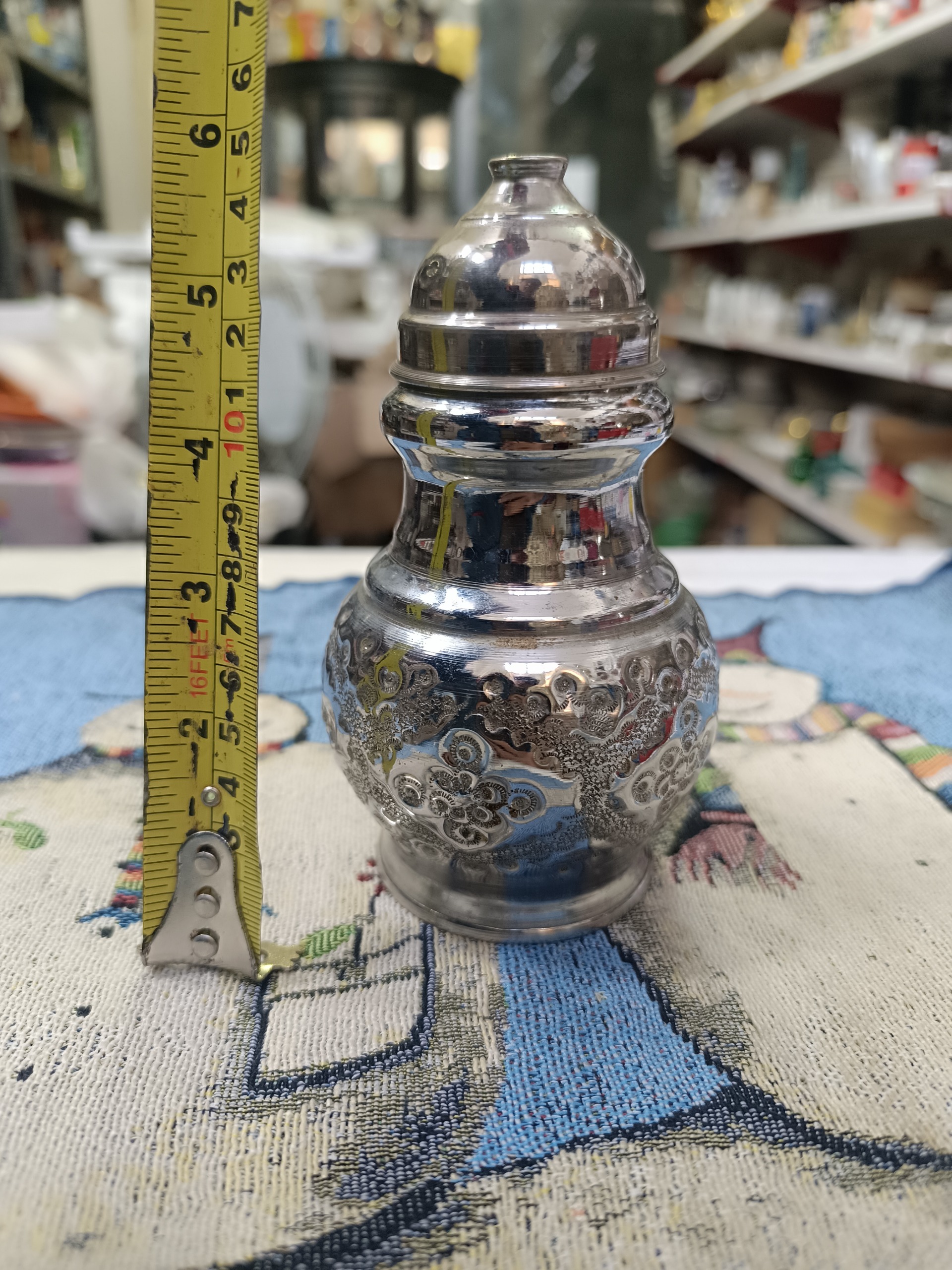 چایدان قدیمی برنجی قلمکاری