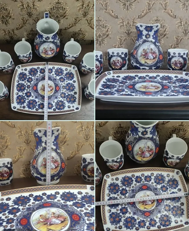 سرویس پارچ و لیوان و سینی طرح لموژ فرانسه