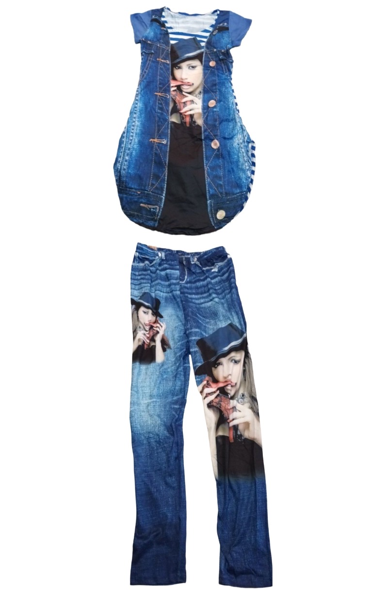 سارافون و شلوار استرچ طرح جین