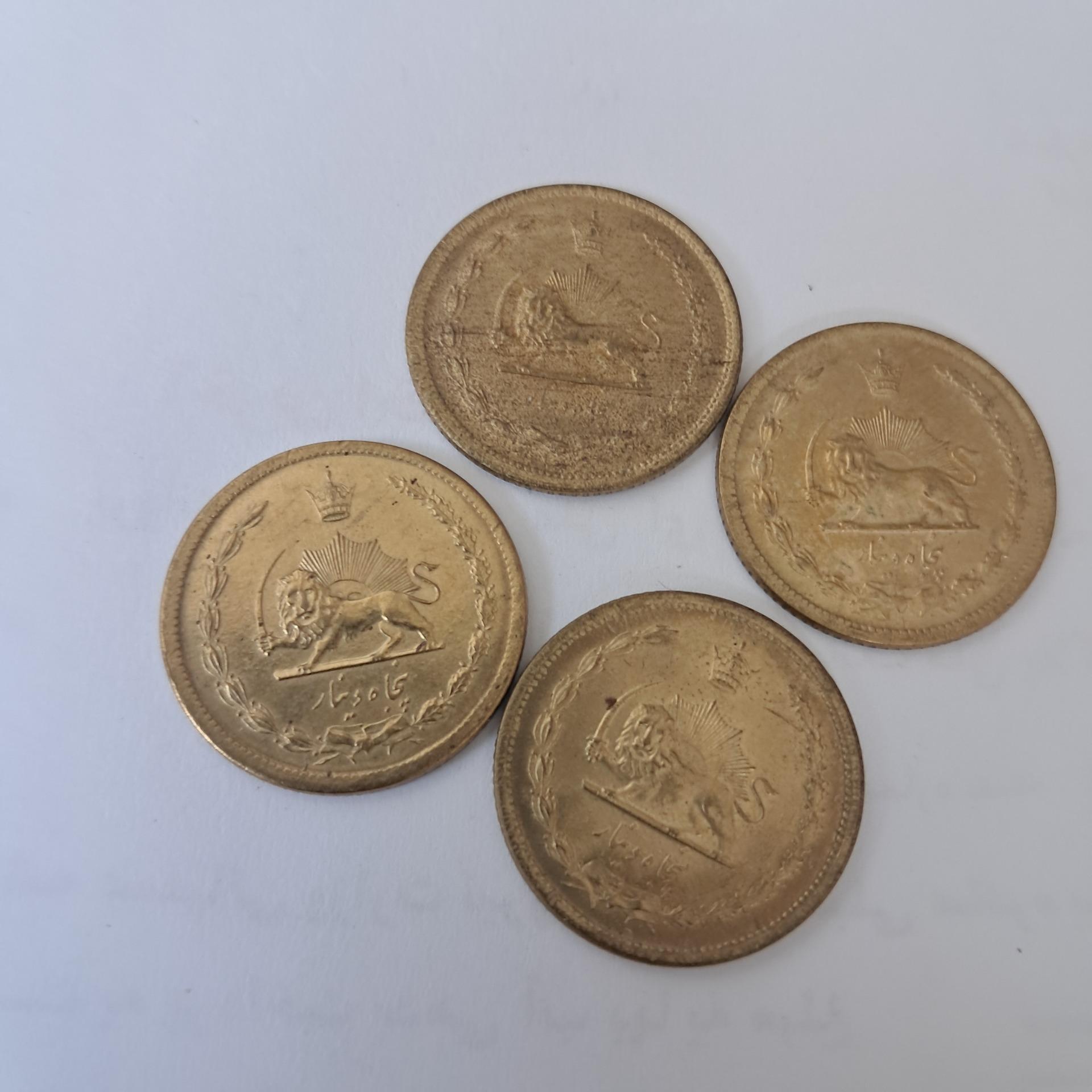 4عددسکه 50 دینار برنز پهلوی1345