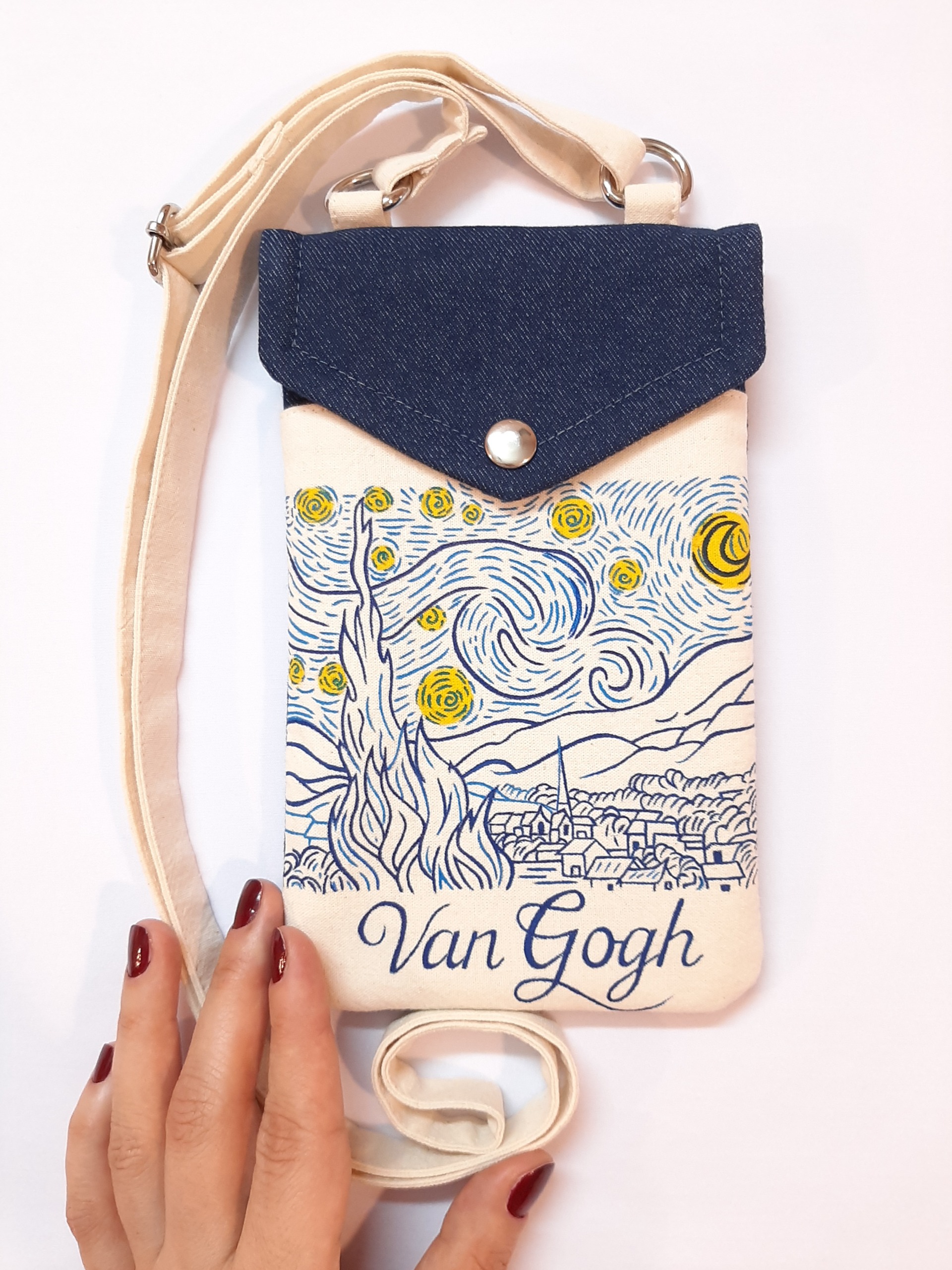 کیف دوشی موبایل (پیاده روی) نقاشی شده