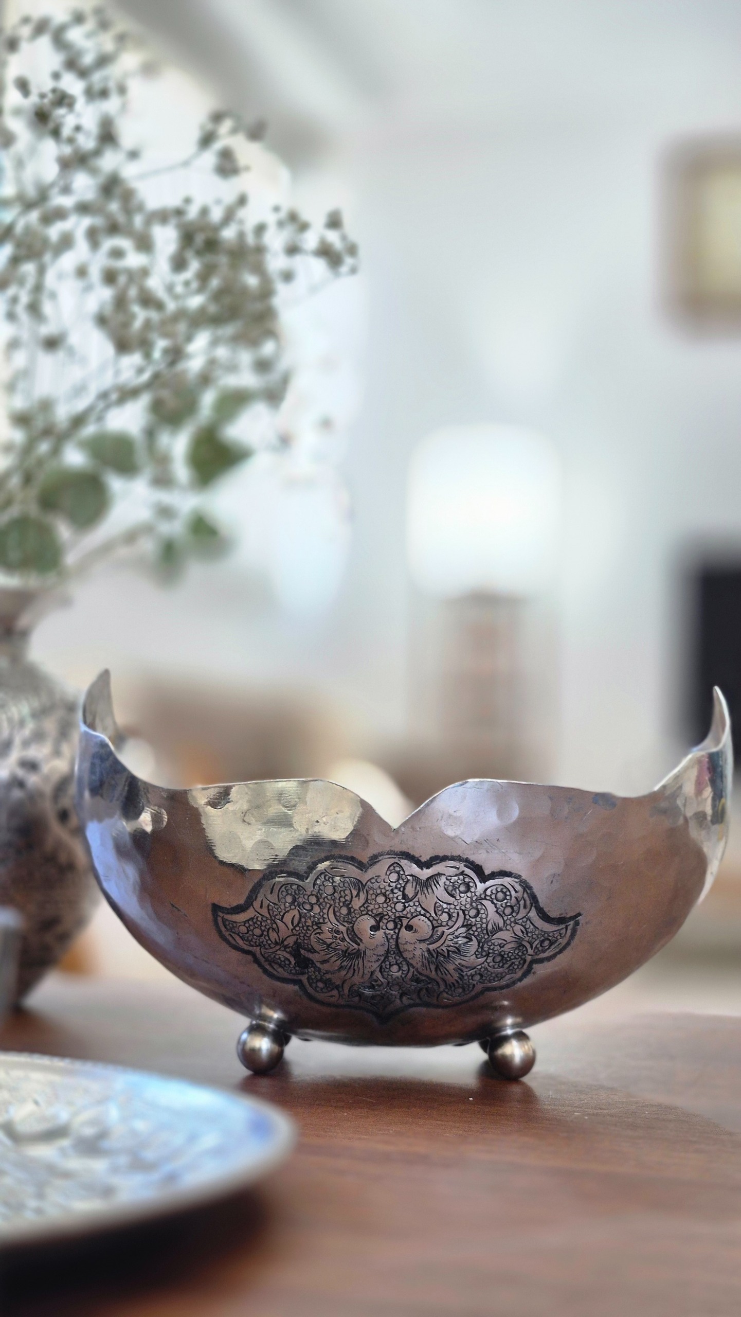 کشکول مسی دست ساز قلمکاری