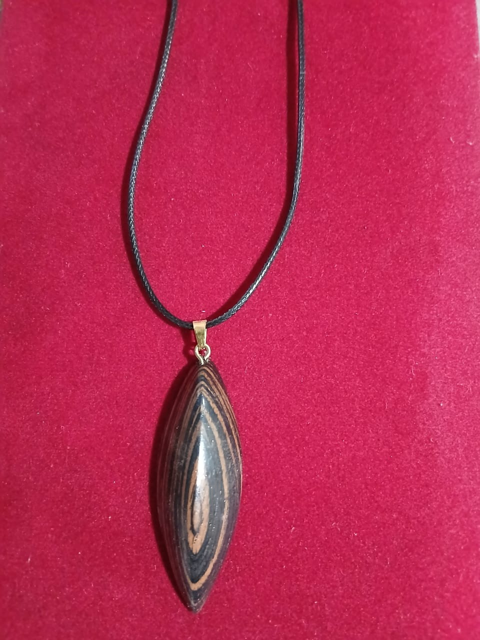 گردنبند چوب آبنوس ضدآب دست ساز