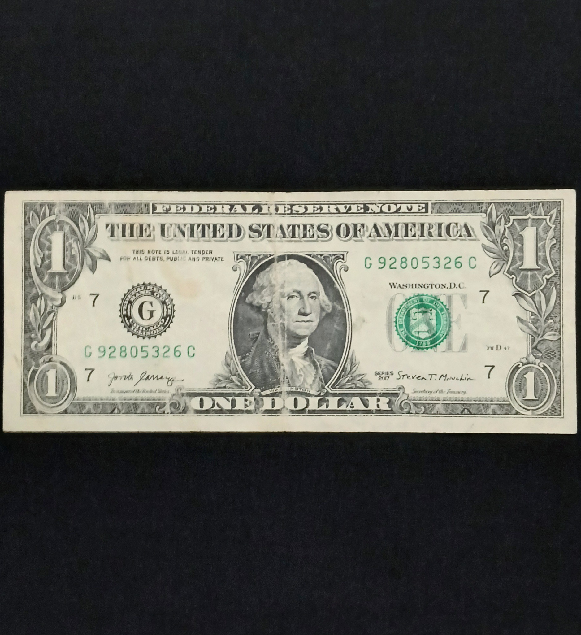 اسکناس یک دلار آمریکا (سال 2017)