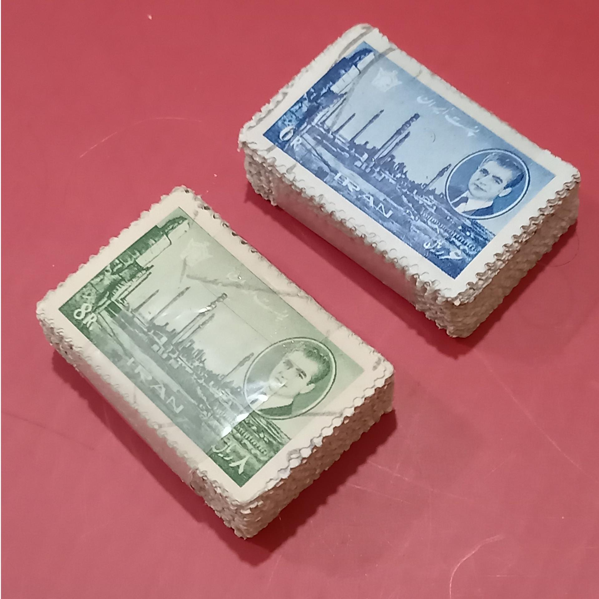 2 بسته 100 عددی تمبر پستی محمدرضاشاه