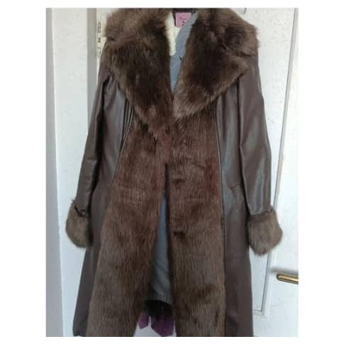 پالتو چرم قهوه ای