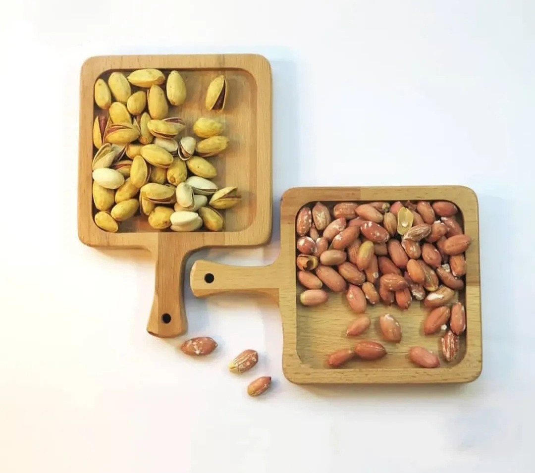 زیر لیوانی چوبی مربع راکتی