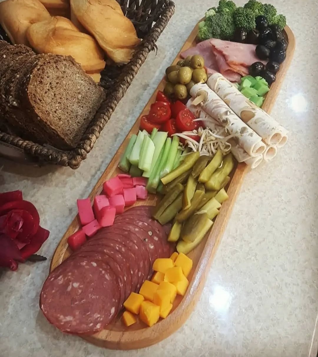 سینی بیضی بزرگ چوبی