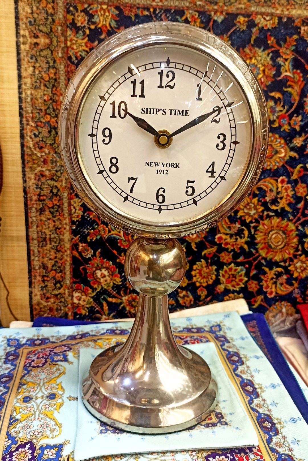 ساعت رومیزی برنجی فوق کلکسیونی و نایاب