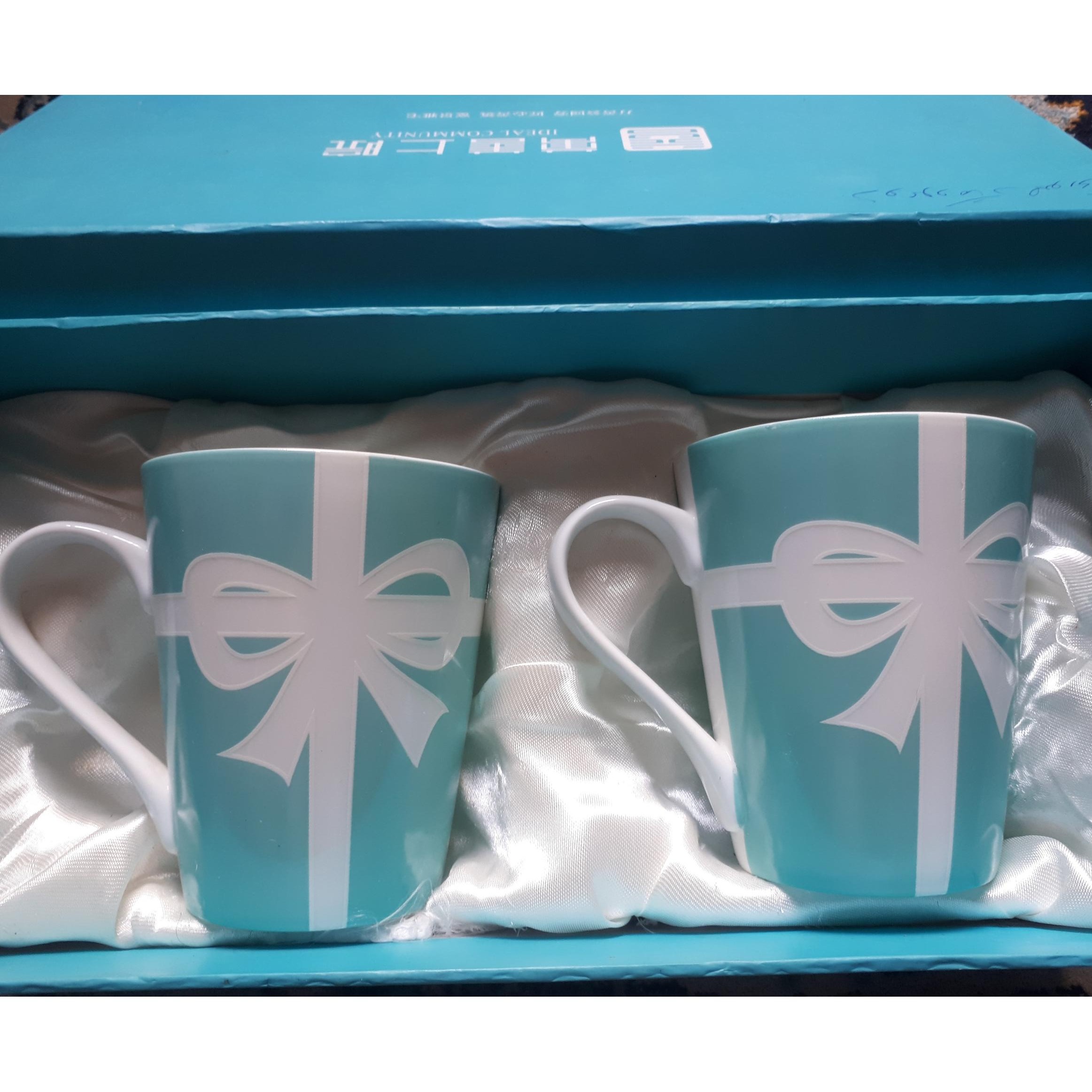 ماگ جفتی پاپیونیی فیروزه ای