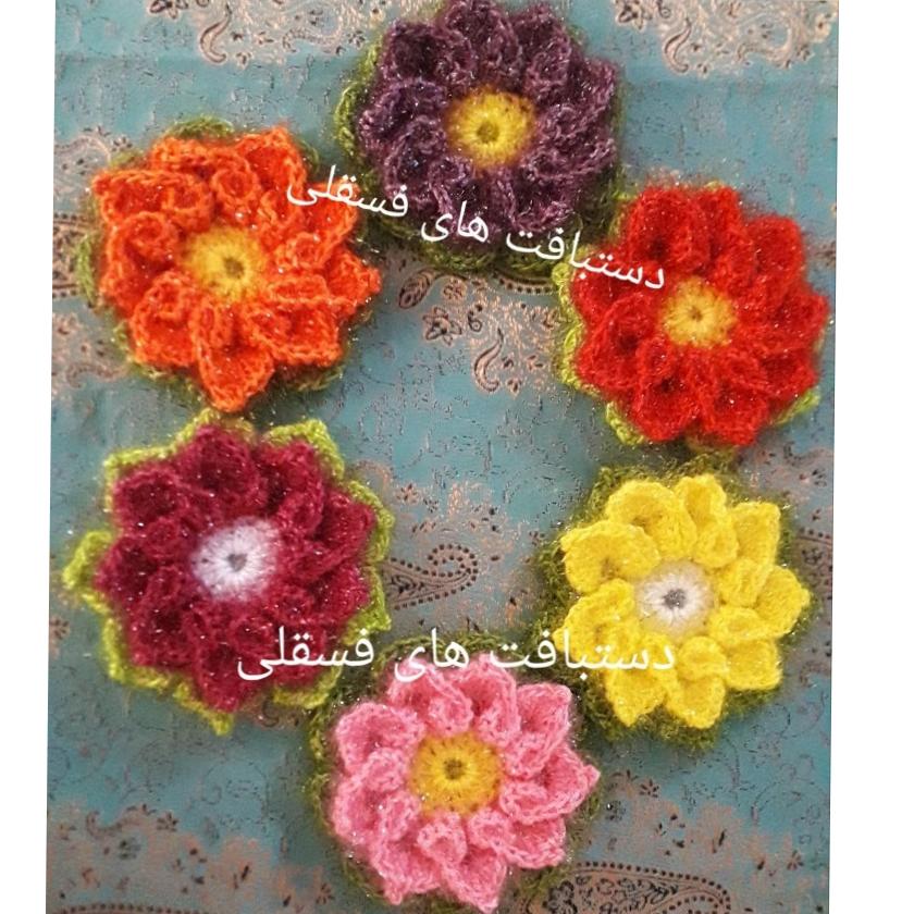 اسکاچ بافتنی سوزنی طرح گل فانتزی