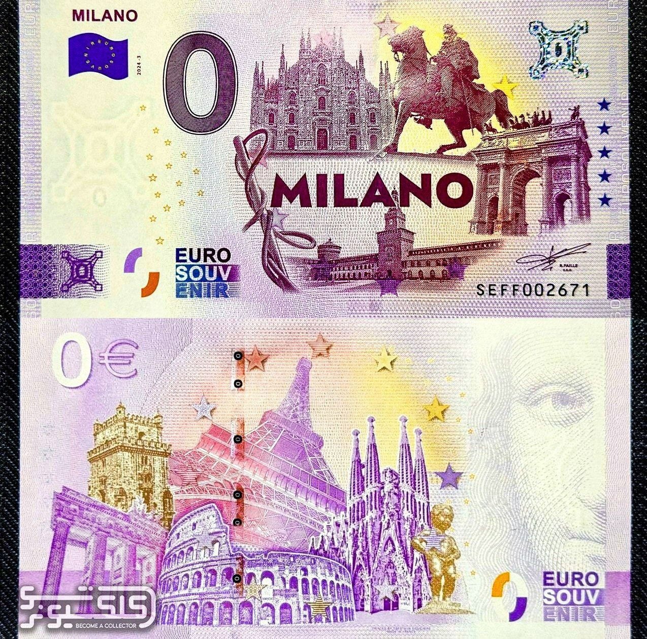 اسکناس 0 صفر یورویی شهر میلان ایتالیا 2024