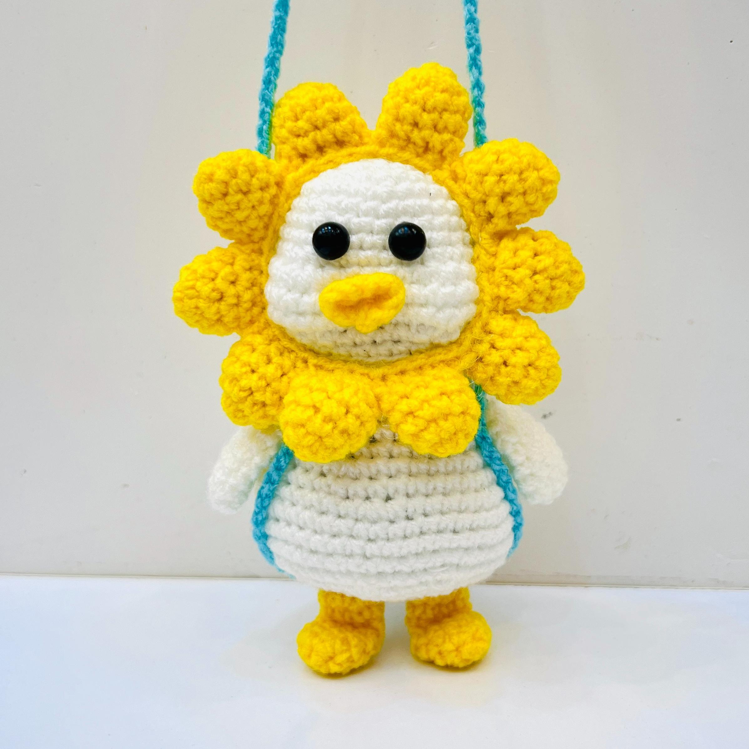 عروسک بافتنی آویز جوجه اردک تاب سوار