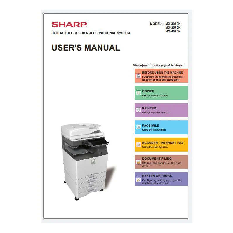دانلود دفترچه راهنمای فتوکپی شارپ SHARP MX