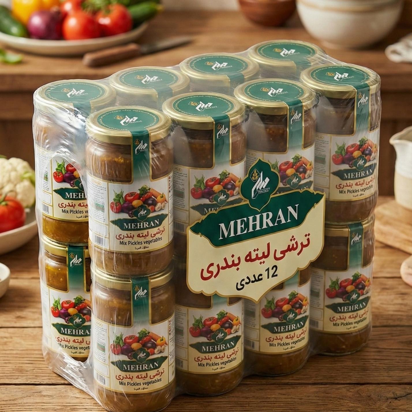 ترشی لیته بندری مهران700گرم-بسته12عددی