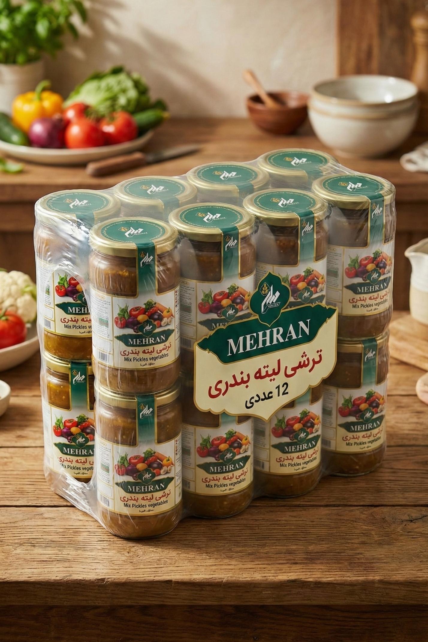 ترشی لیته بندری مهران340گرم -بسته 12عددی