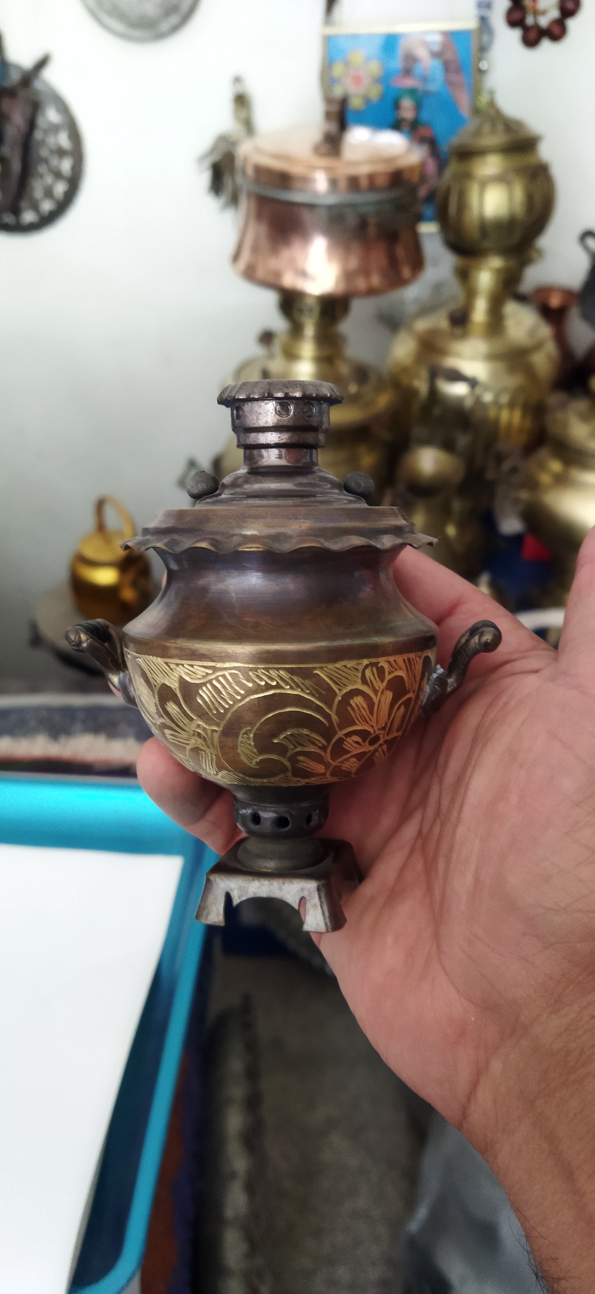سماور برنجی مینیاتوری